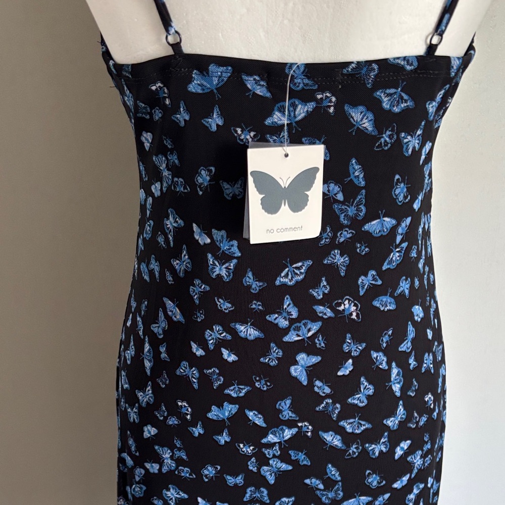 Chic Black and Blue Midi Dress - Picture 5 of 9